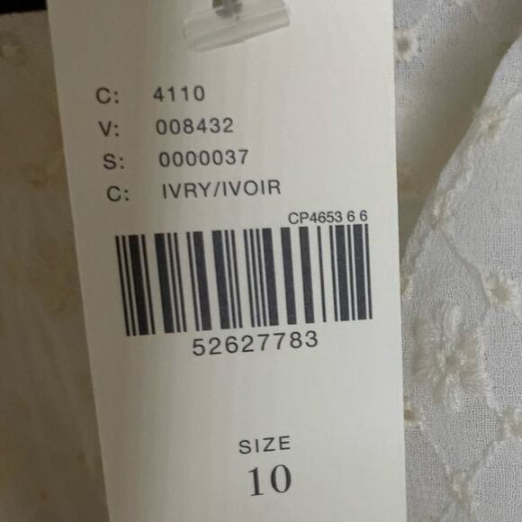 Anthropologie Maeve eyelet‎ ruffle embroidered floral blouse size 10 - Picture 5 of 8